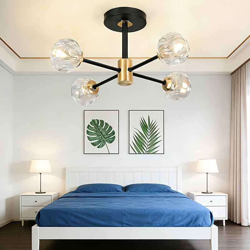 Modern clear glass pendant light fixture, G9 base hanging pendant light, suitable for kitchen island, bedroom, dining room, living room — hardwired 110V/220V, glass material, mounting accessories included (bulb not included)