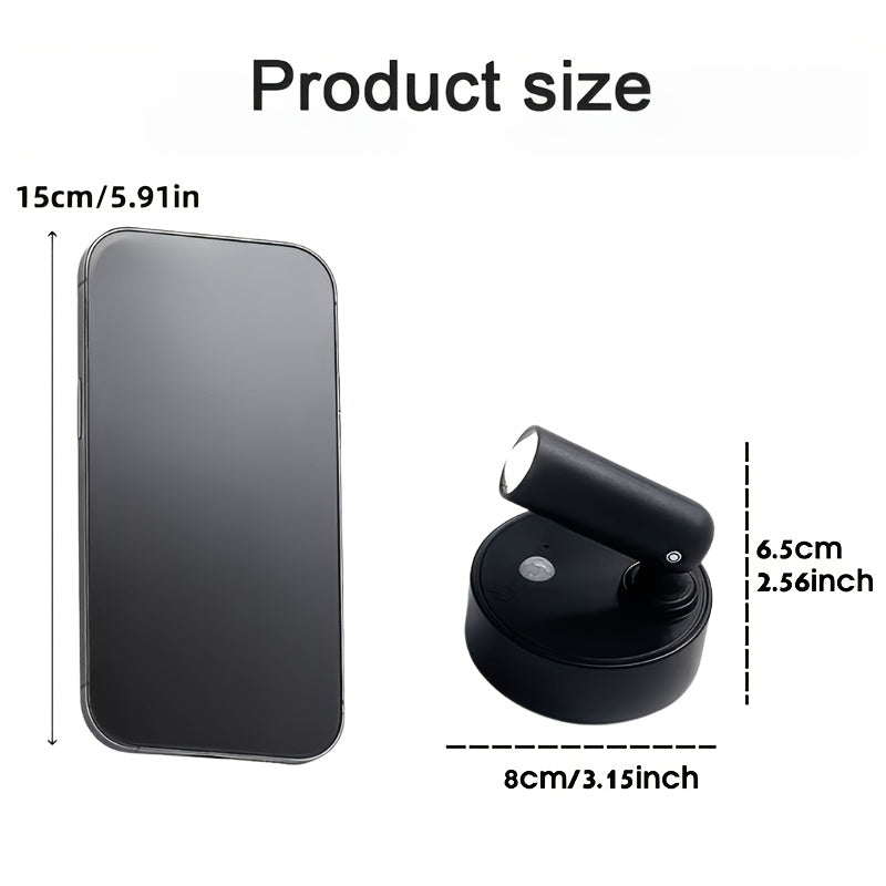 Whole House Light & Shadow Magician | Magnetic Rotating Sensor Spotlight, Touch Stepless Dimming, Night Sensor Lights Up Automatically When People Approach, Creates Small Hill Wall Wash Effect