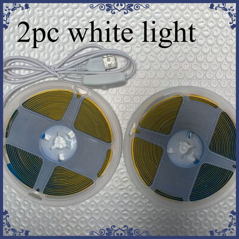 2pcsCOB LED灯带 5V USB 16.4英尺 暖光/白光 | 柔性低功耗，非常适合电视背光、橱柜照明、氛围灯、家居装饰、卧室、厨房、万圣节、圣诞节、婚礼、派对等