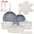 17-Piece Cookware Set with Removable Handle Non-Stick Pots – Non-Stick Kitchen Cookware Set with Detachable Handle – Induction Cooktop Compatible for Camping – Oven & Dishwasher Safe