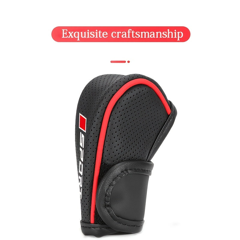 1 PU Leather Shift Knob & Boot Cover - Ergonomic Anti-Slip Grip, Breathable Design, Durable & Easy-to-Clean Gear Shift Protector, Suitable for Sedan/Truck/SUV, Easy Installation