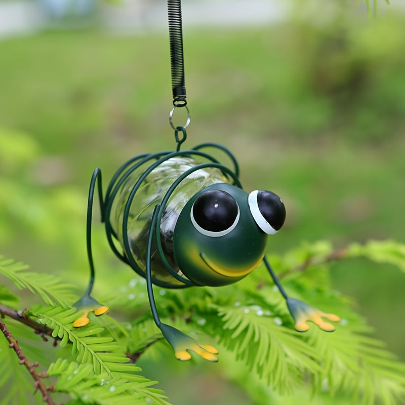 Cute Solar Frog Hanging Light | Garden Decorative Pendant Lamp | Outdoor Courtyard Night Glow Lighting | Ideal Gift for Children's Holidays
