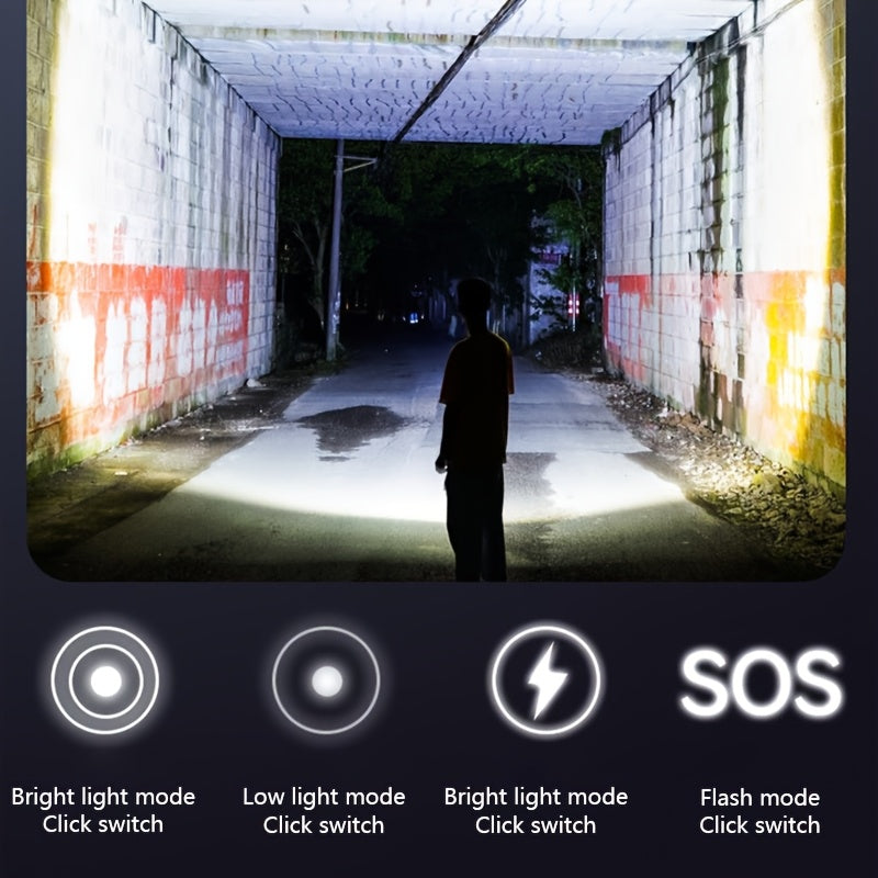 Mini Keychain Flashlight COB Work Light USB Rechargeable Light Strip 90° Foldable Side Light Super Bright Portable Lantern