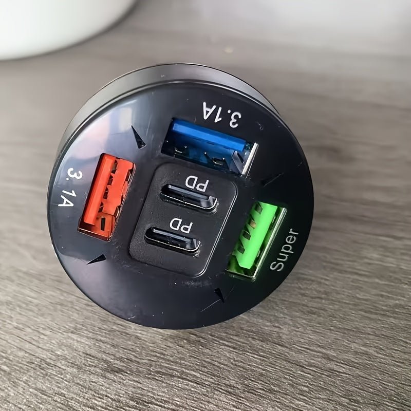 5-Port 36W USB C Car Charger with PD Fast Charging | Compatible with iPhone 12/13/14 Pro, Samsung, Xiaomi 11 - Perfect Holiday Gift
