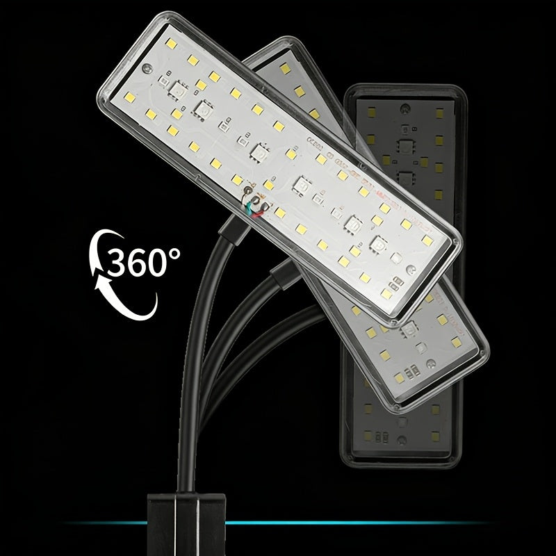 Dimmable Aquarium Light, 360° Rotatable Design, Full Spectrum, Ideal for Aquatic Plant Growth, Battery-Free