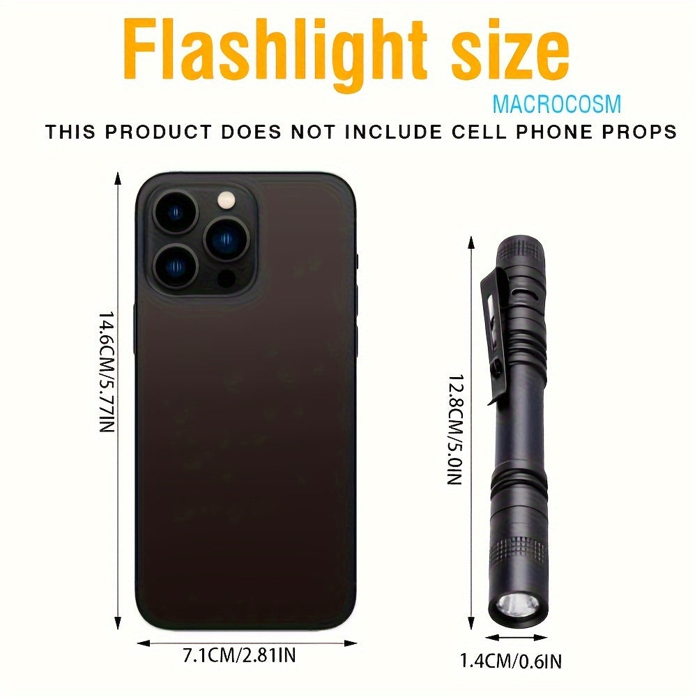 One or Two Portable Red Light Flashlights, Ideal for Camping, Hiking, Bugging, Stargazing & Aviation, Outdoor Activities & Protection - Pocket-Sized Flashlight with One Mode (Batteries Not Included), Batteries Not Included