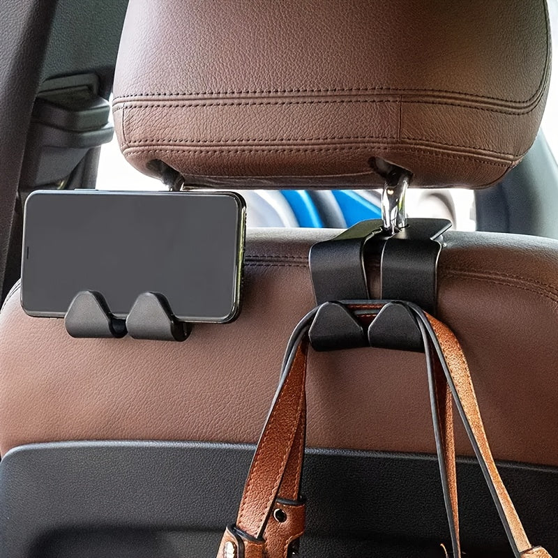 2pcs Multifunctional Storage Clip, Space-Saving, PVC Material, Universal Fit for All Vehicle Models - Perfect for Hanging Bags & Accessories, Interior Car Hook System | Sturdy Construction | Secure Clip Design