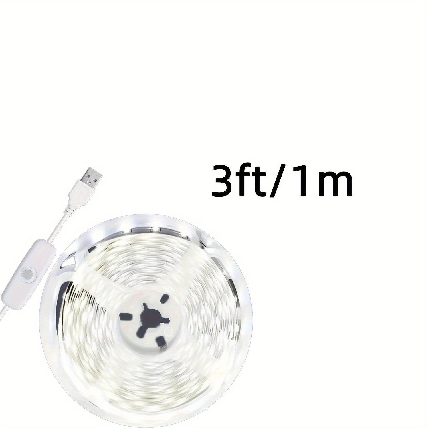 NBBUFF 3ft to 50ft LED light strip, warm/cool dual color optional, convenient USB interface design, touch button to turn on/off, easy to operate and install, suitable for bedroom, mirror, kitchen, TV background wall, desk and ceiling lighting