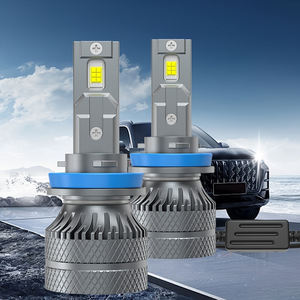 2PCS LED Car Headlights, Compatible with 9006/9005/9012, H11/H4/H1/H7 - 29500LM, 240W Power, 6500K High/Low Beam, Cool White Light, Plug-and-Play System, Built-in & External Driver, No Battery Needed