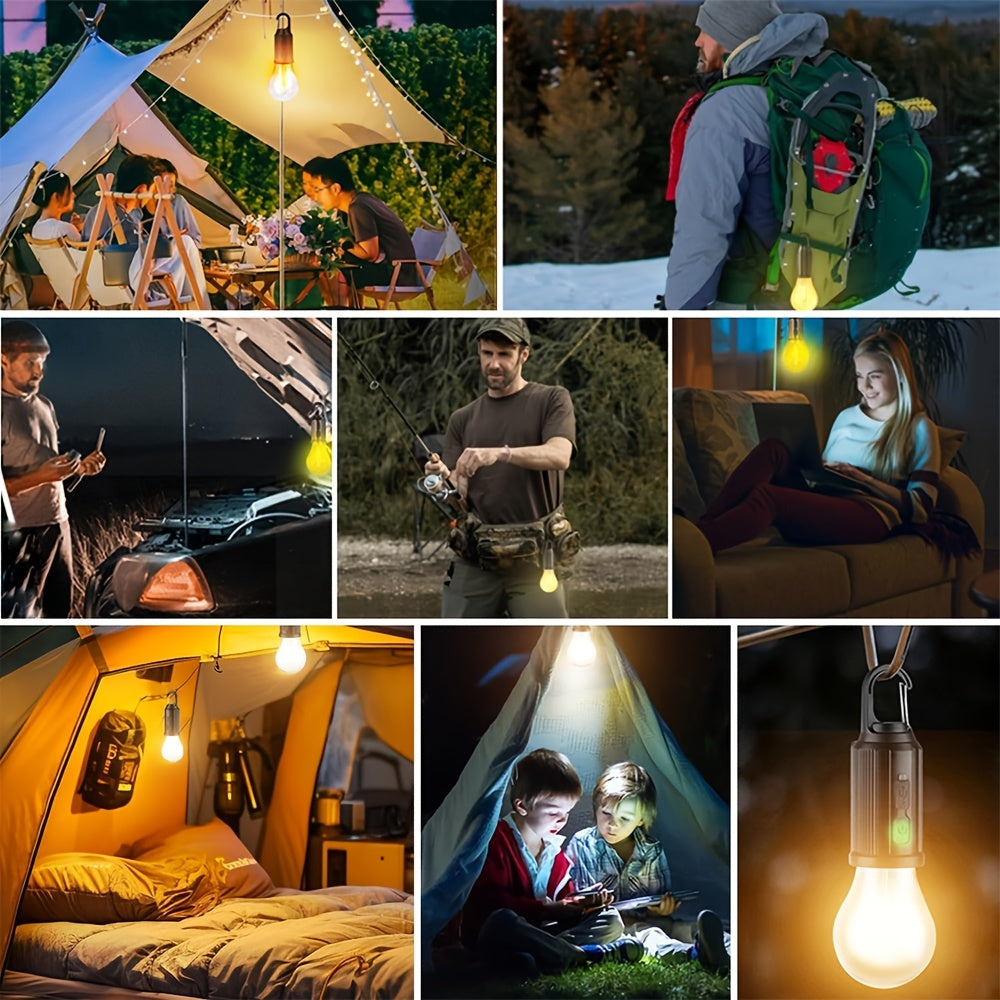 Solar tent bulb rechargeable portable LED lantern 3 lighting modes tent light, with clip hook, suitable for hiking, backpacking, emergency power outages, IP54 protection rating
