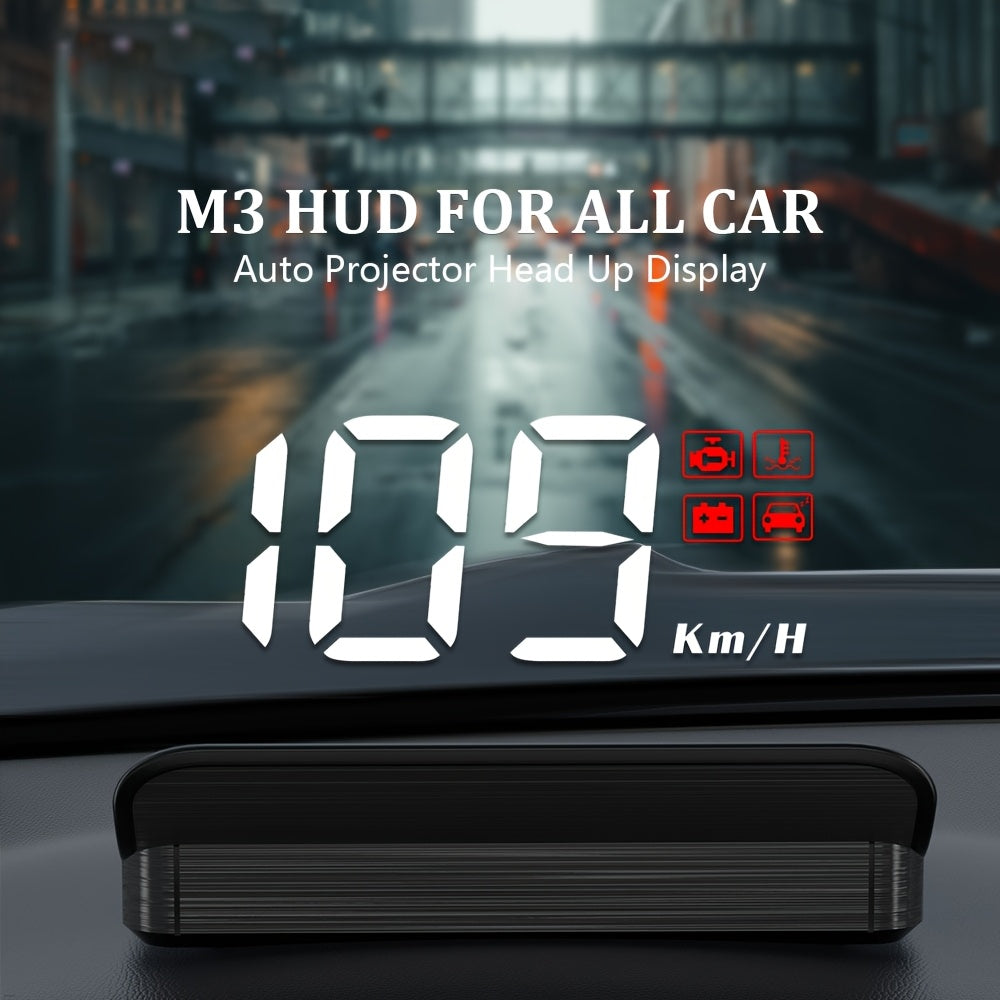 M3 HUD Head-Up Display OBD2 Trip Computer Speed Projector Car Computer Fuel Efficiency Alarm Car Modification