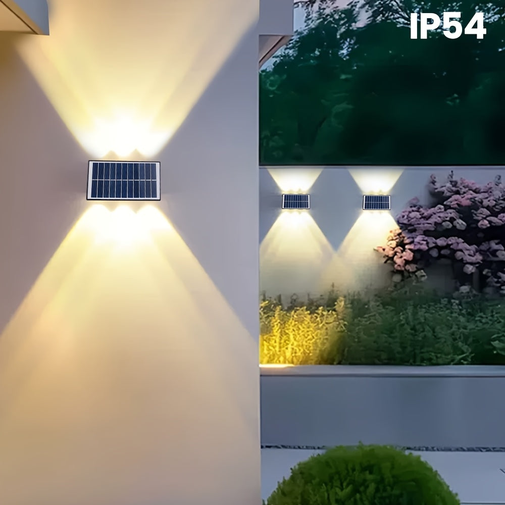 1-Piece Solar Wall Light, RGB Color Wall Washing Light, Outdoor Decorative Light, Ambient Light, Garden Light, Exterior Wall Light, IP54, Suitable for Villa Exterior Walls, Courtyard, Balcony, Garden, Park, Scenic Spots, Garden Decoration