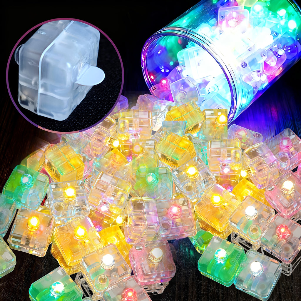 50只迷你LED方形灯，室内外夜灯，电池供电，节日照明，适用于家居装饰，完美适配圣诞、生日、婚礼及派对装饰