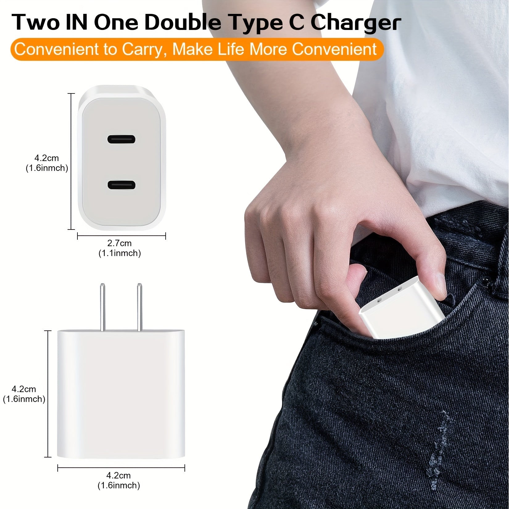 Fast iPhone Charger, 2pcs Dual Port 20W USB C iPhone Charger Fast Charging Block [MFi ] 4pcs 6ft USB C Lightning Cable for iPhone 14Pro/13/12/11/MiNi/XS/XR/SE