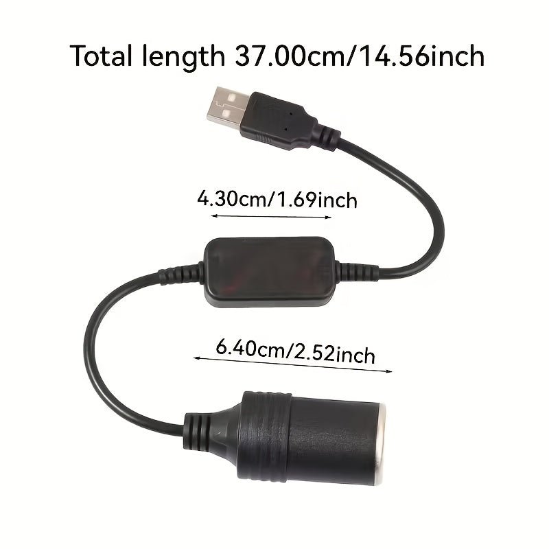5V to 12V Car Dash Cam Power Cable, 1.2m/1.8ft Heavy Duty Braided USB-C Hub & Power Bank, for Parking Monitoring & Vehicle Security, Battery-Free, Compact Design, High-Quality Connector
