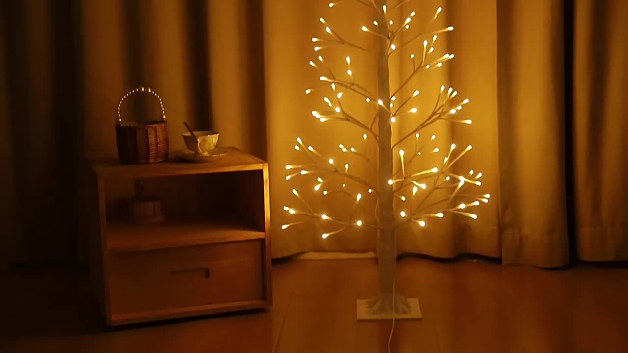 1个 4FT/5FT/6FT LED暖白光桦树，仿真桦树落地灯，适用于家庭庆祝活动、婚礼、生日、节日、求婚、周年纪念日、母亲节、复活节、独立日，以及春夏季节性装饰