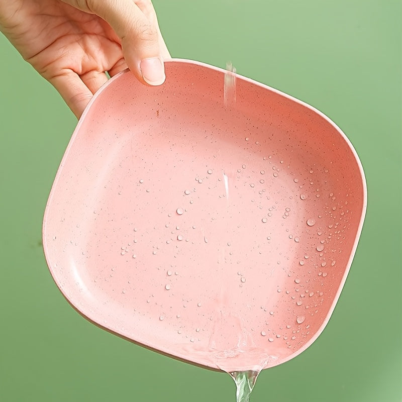 4/5Pcs Square Deepened Plates, Thickened Lightweight Dinner Plates, Microwave Safe & Dishwasher Washable, Easy Clean Stackable Shatterproof Tableware, Ideal for Fruit Salad Dessert Party Camping & Back to School
