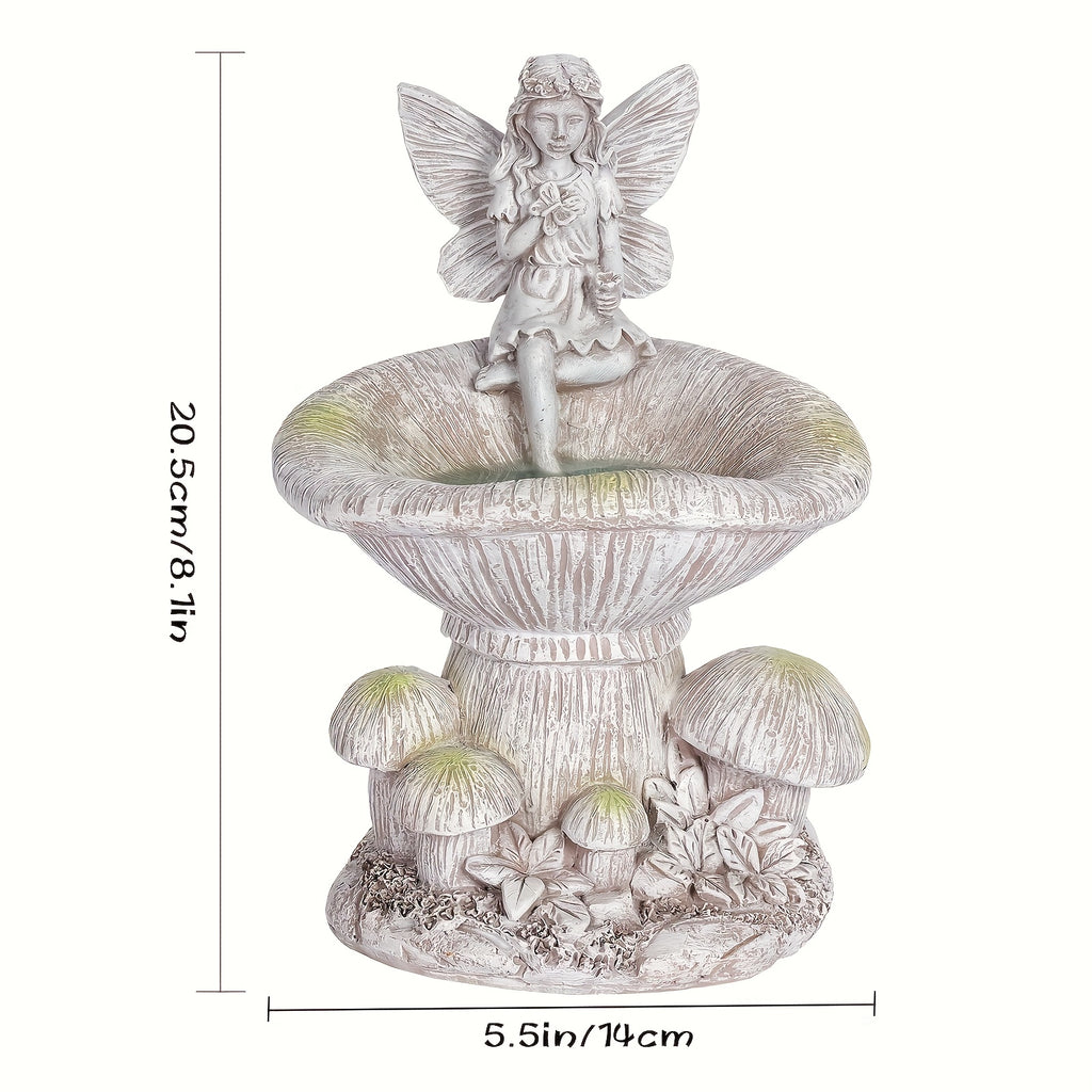 1 Pack Magic Mushroom Solar Outdoor Light with LED Lighting, Resin Garden Statue, Solar Powered Decoration, Perfect for Courtyard, Garden, Flower Beds and Pathways, Adds Magical Touch to Fairy Gardens and Rustic Style Outdoor Areas