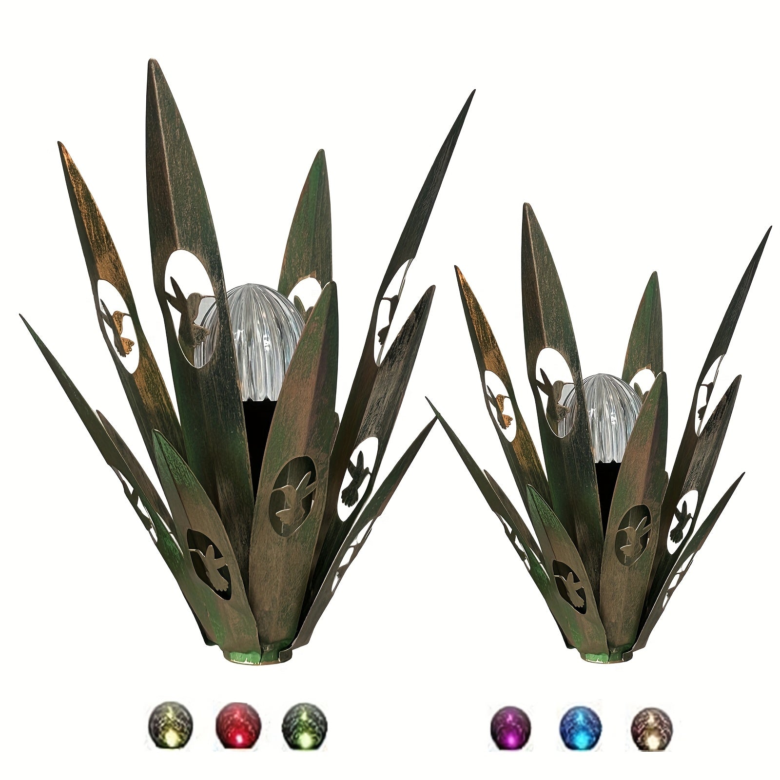 Outdoor Metal Fairy Grass Solar Light Set, 2-Piece, Suitable for Plants and Home Decoration, Perfect for Courtyard and Autumn Outdoor Decoration, Includes One Large Light and One Small Light, Suitable for Lawn Decoration