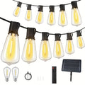 Solar ST38 LED String Light - 50/100/200FT Shatterproof Light String with Remote Control, Perfect for Outdoor Courtyard Decoration, Cafe Bistro, Christmas Wedding Party Night Light