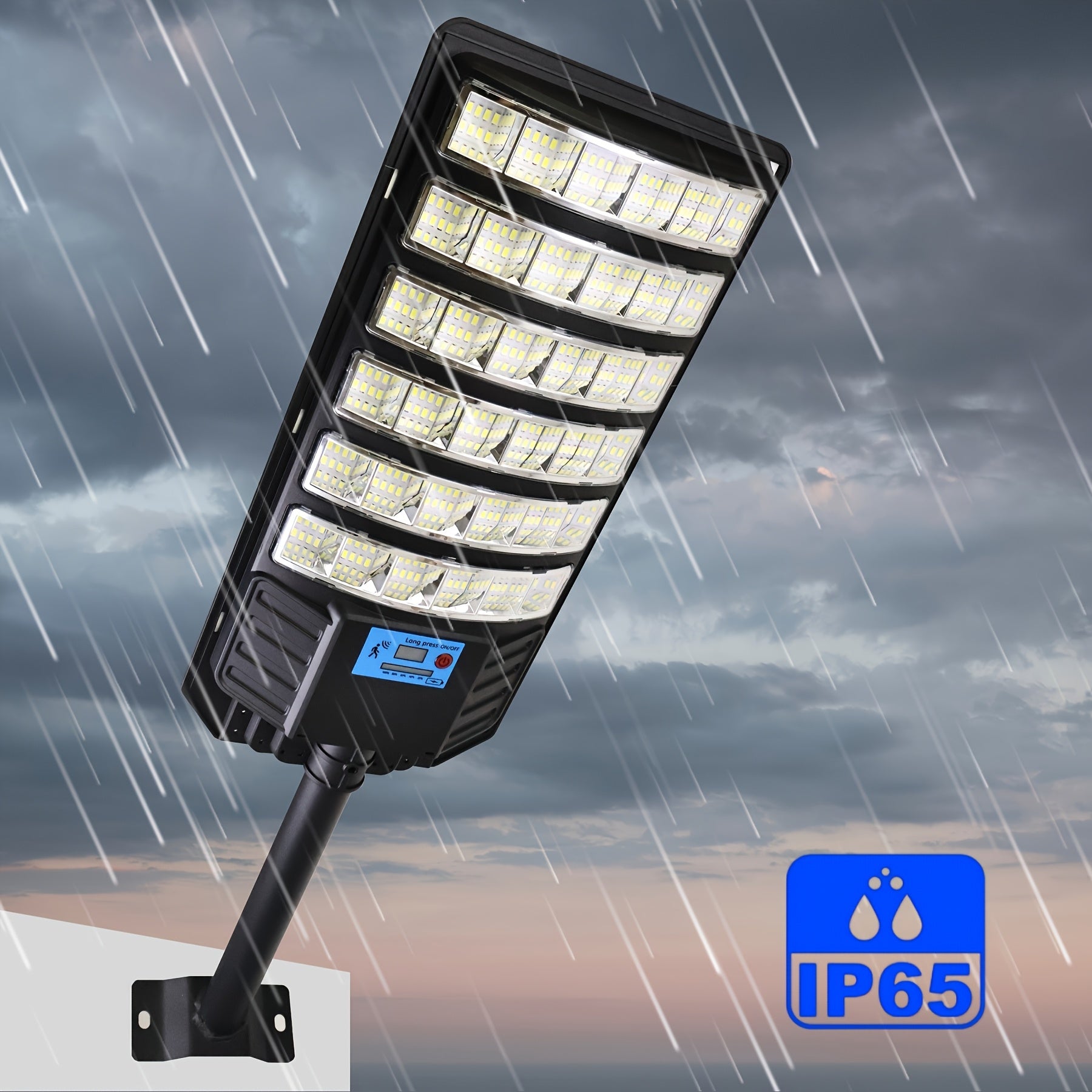 Outdoor Solar Street Light, Ultra-Bright LED Floodlight, Equipped with Motion Sensor and Remote Control, Designed for Security Lighting in Gardens, Courtyards, Pathways and Parking Lots, Energy Saving.