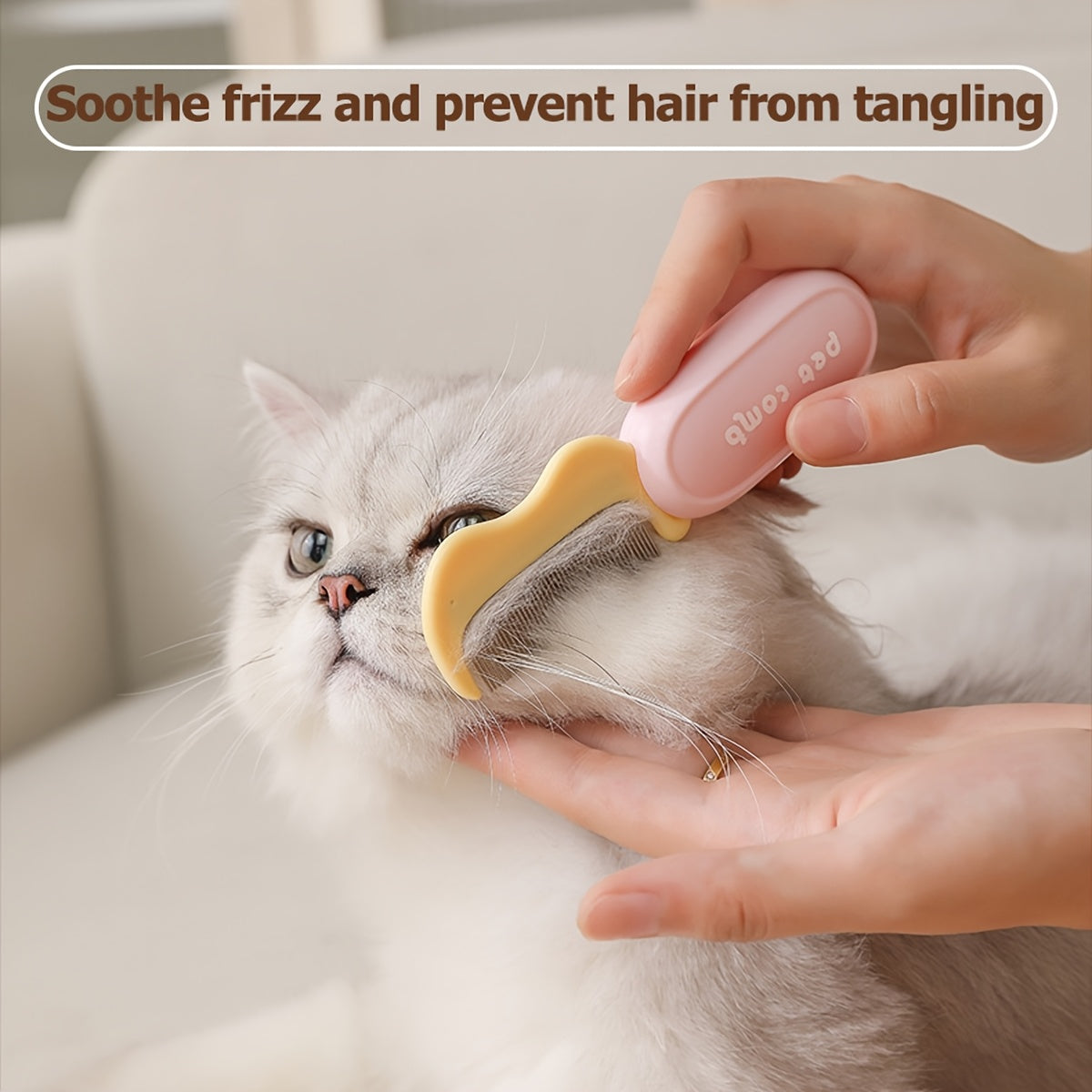 1pc清洁猫梳，猫咪宠物毛开结梳，猫狗去浮毛针梳，开结除跳蚤驱虫梳子，密齿解结除螨梳，可折叠设计，适用于长毛短毛猫，减少掉毛与打结