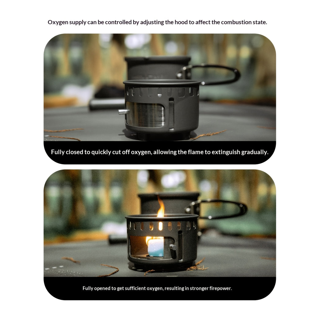 Separate Stove | 40-Min Long-Lasting Outdoor Stove Set | Ultra-Light Aluminum Portable Stove | Must-Have for Camping, Picnic & Tea Boiling (Free Storage Mesh Bag) | Only for Cooking