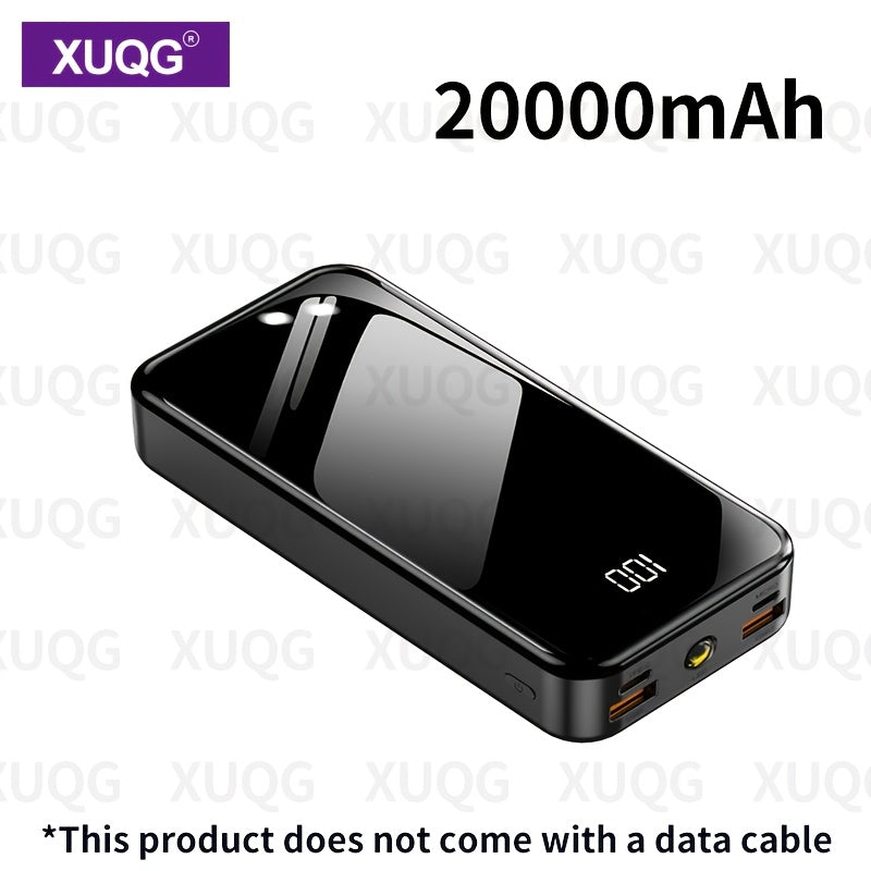 20000mAh Power Bank with LED Power Display, Built-in LED Light, Dual Input/Output, Compact and Portable Mobile Charger