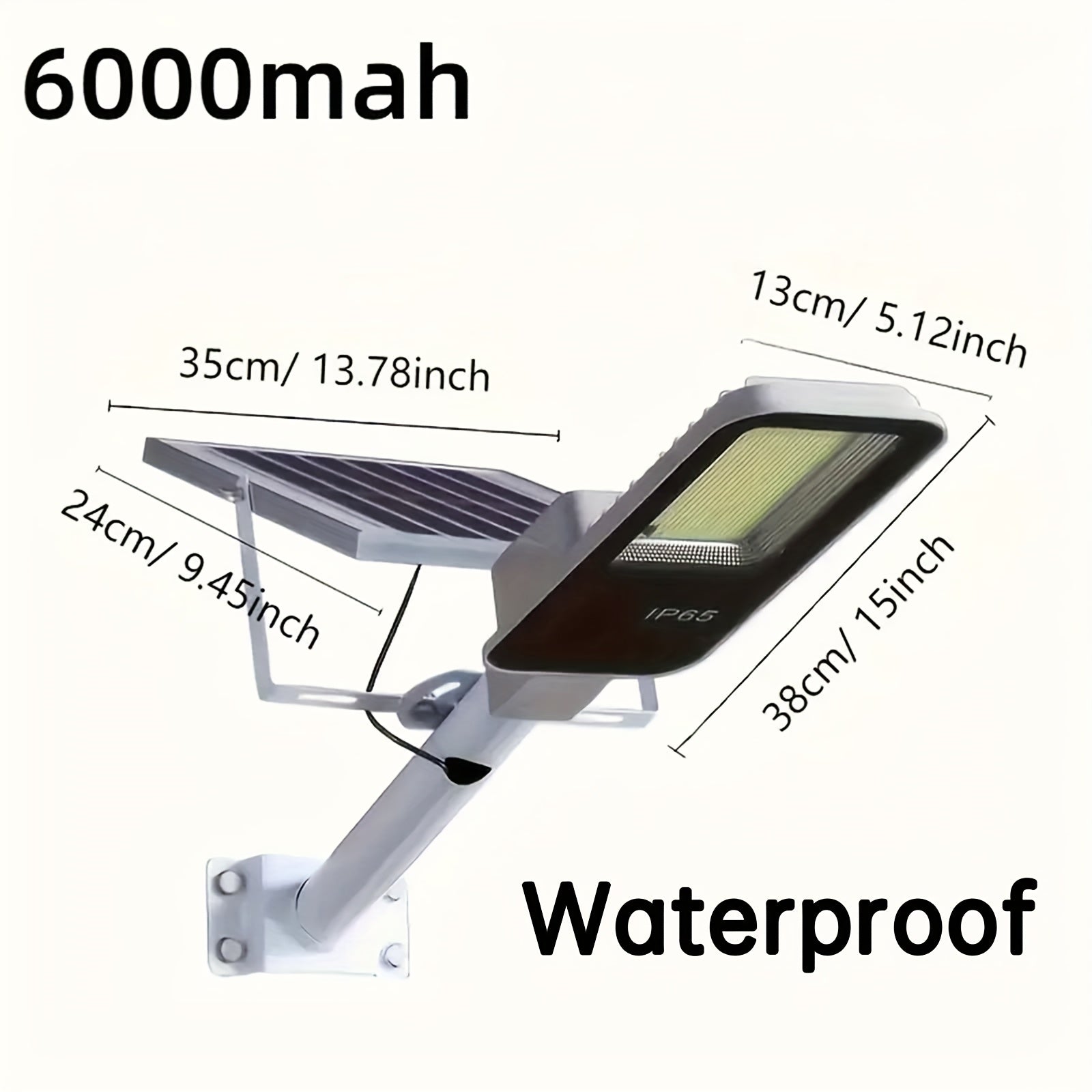 2 Pack Solar Street Light, 6500K Dimmable Waterproof LED Solar Wall Light, 6000mAh LED Street Light with Remote Control and Motion Sensor, 357 High-Brightness LED Beads, Outdoor Solar Street Light for Courtyard, Wall, Garage