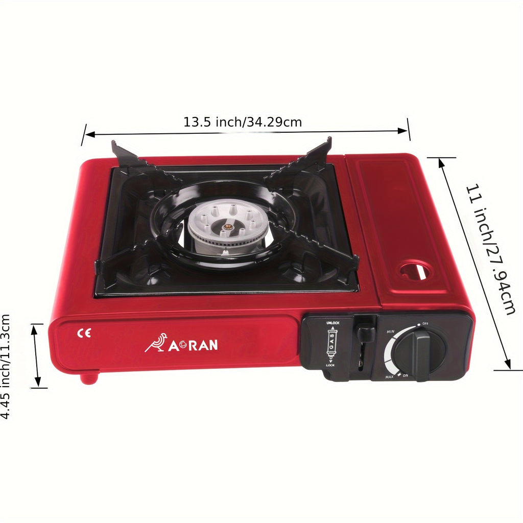 Aoran Portable Stove Camping BBQ Korean Kitchen Camping Butane Burner Stove with Safety Lock & Piezo Ignition, Energy-Saving Outdoor Camping Stove with Overpressure Protection, Ideal for Hiking