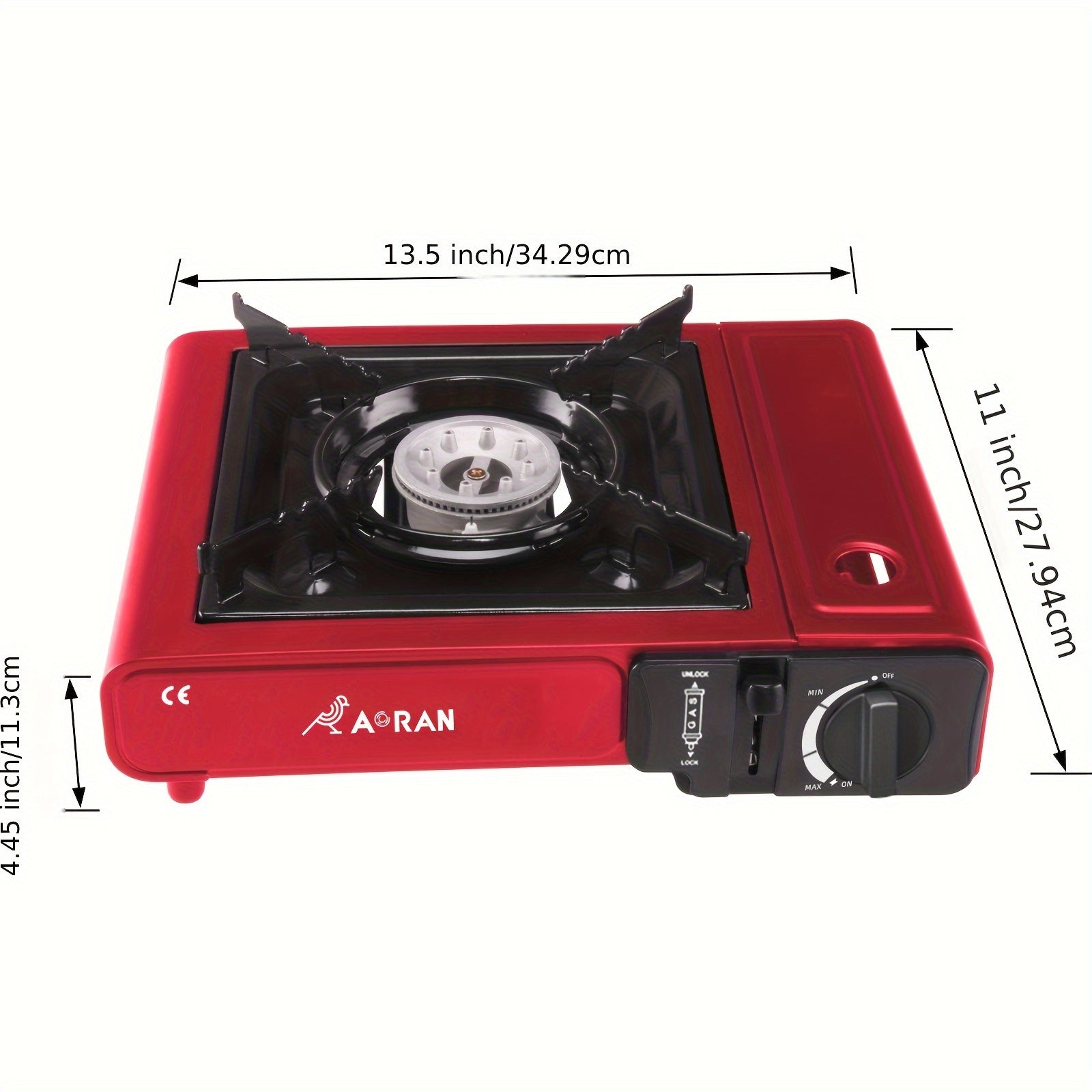 Aoran Portable Stove Camping BBQ Korean Kitchen Camping Butane Burner Stove with Safety Lock & Piezo Ignition, Energy-Saving Outdoor Camping Stove with Overpressure Protection, Ideal for Hiking