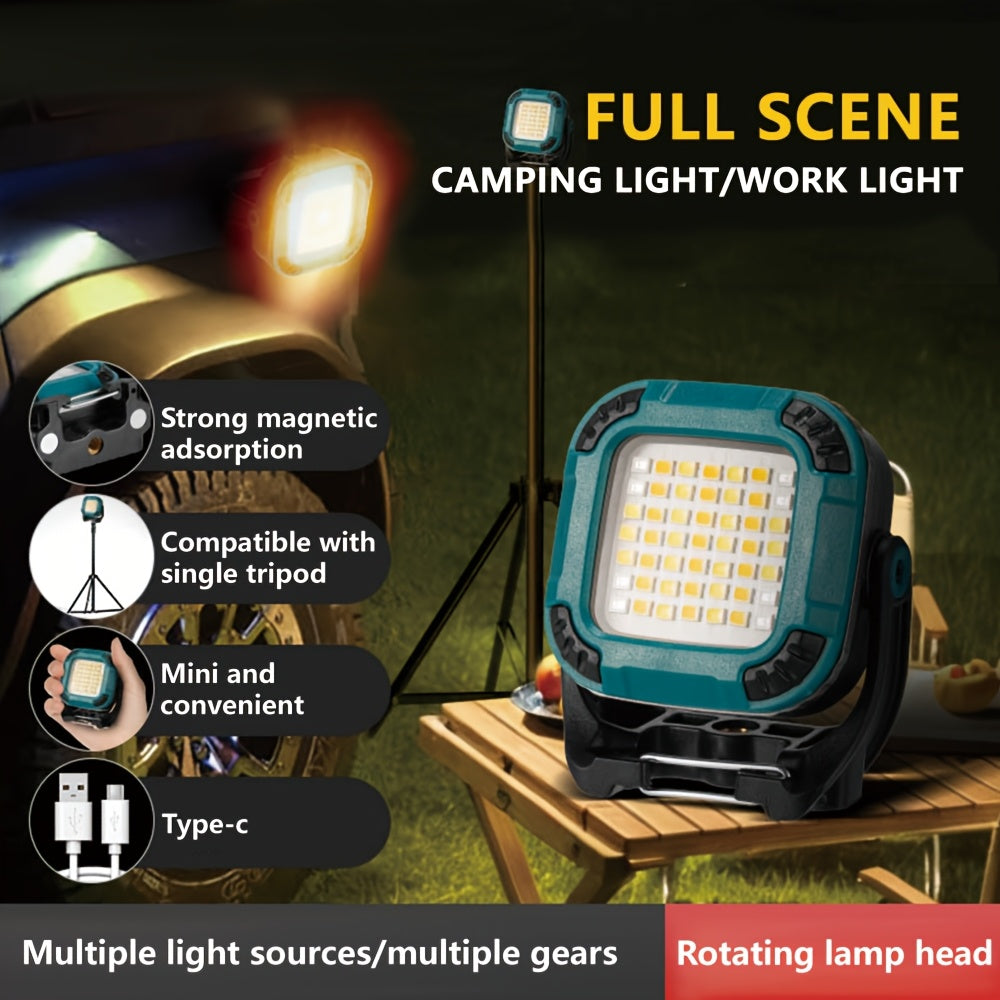 1PC Rechargeable EDC Flashlight, Ultra-Portable Mini COB Work Light with Magnetic Base, 18 Modes Handheld Lamp, 4 Available Models, 360° Rotatable, Pocket & Keychain Size for Outdoor Lighting, Camping, Car Repair, Emergency, Fishing