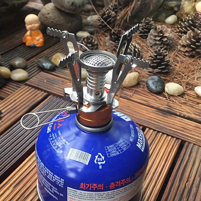 ZRF Ultra-Compact Stainless Steel Portable Gas Stove with Storage Case – Lightweight, Easy to Pack, Ideal for Outdoor Hiking, Camping, Fishing & Picnic, Camping Stove, ZRF