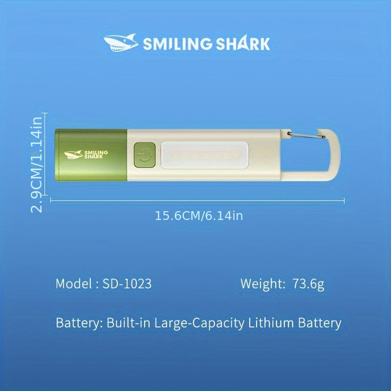 1 Unit of The SMILINGSHARK SD1023 Portable LED Flashlight, Featuring a Super Bright Handheld Zoomable Design, USB Rechargeable Capability, Colorful Appearance, a Hook Lock Feature, And Functions As a Power Bank