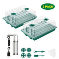 2 Pcs 40-Cell Seed Starter Tray Set with Grow Light | OYEAL Mini Greenhouse, for Seed Growth Germination, USB Powered, Plastic Material