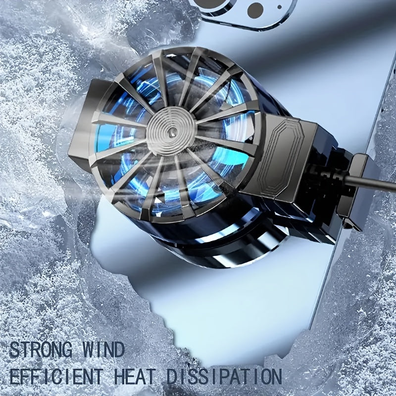 Portable Phone Cooler, External Cooling Accessory for iPhone & Android Smartphones, 1 Pack, Mini USB Powered High Performance Phone Fan Cooler, Compact Design Device Temperature Control, Must Have for Gaming Live Streamers & Tech Enthusiasts