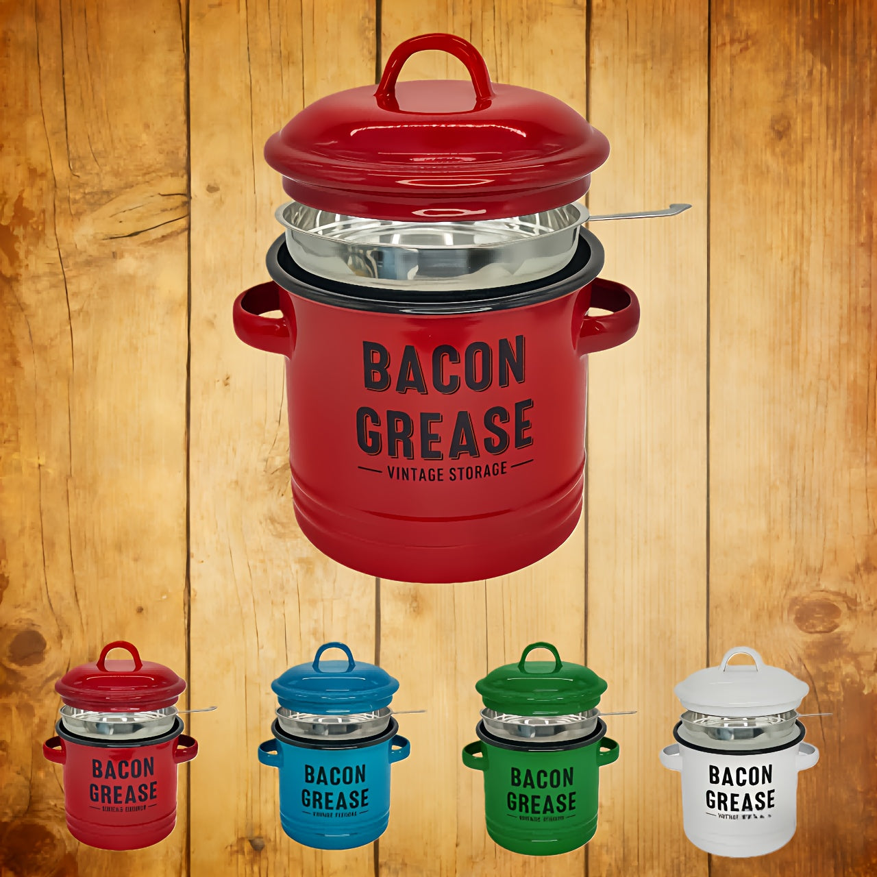 Grease Storage Can with Lid, Safe Pour Spout and Handle, Kitchen Cooking Oil Filter Storage Container, Household Frying Oil & Cooking Oil Filter Pot, Essential for Home Kitchen