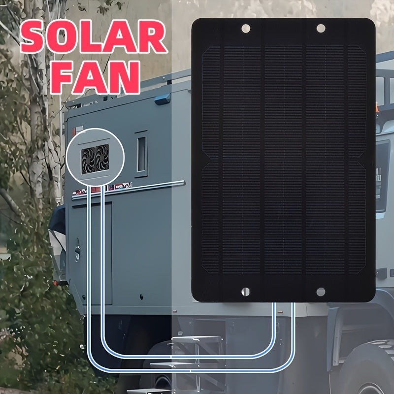 Solar Fan, Solar Powered Ventilation Exhaust Fan Air Circulation Outdoor Kit, Suitable for RV Travel, Camping, Pet House, Window, Chicken Coop, Greenhouse, Shed