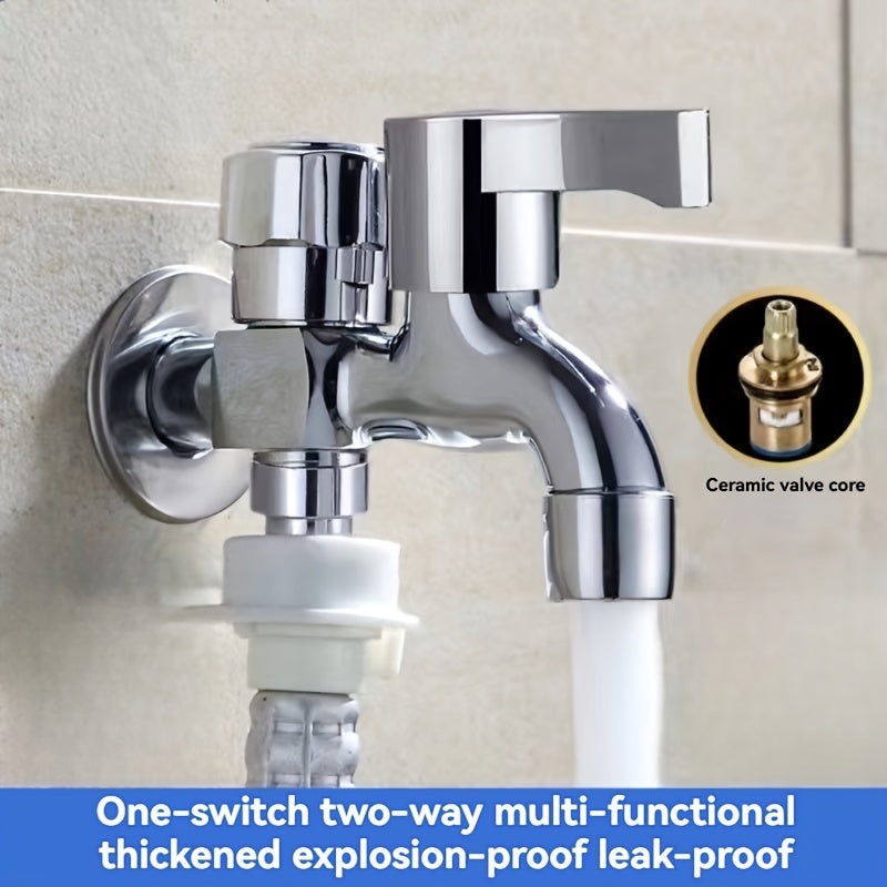 1pc 304 Stainless Steel Single-Outlet Faucet - Multi-Function Washing Machine Tap, for Connecting Washing Machine, Bathroom Extension, Bathroom Hardware