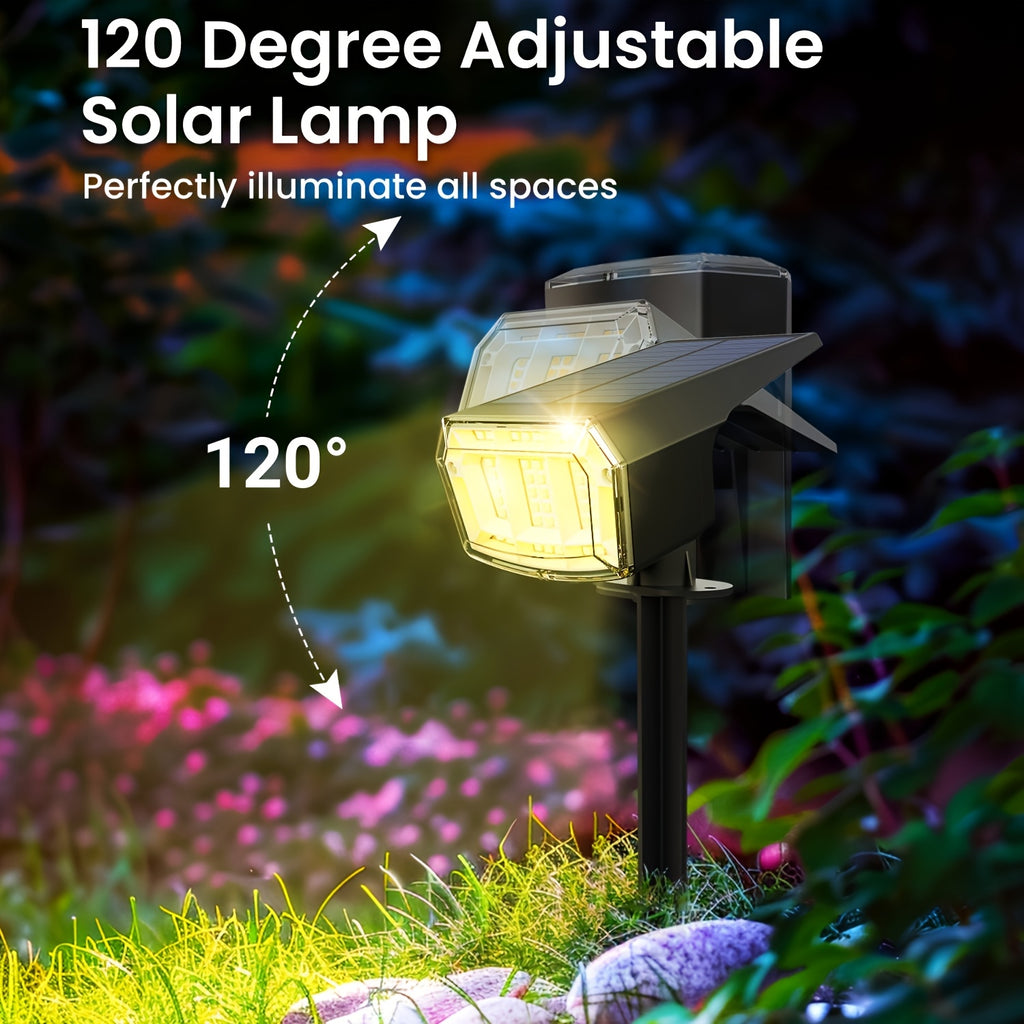 12/2-Piece Solar Outdoor Light Garden IP65 Waterproof 3 Lighting Modes Solar Spotlight Christmas Decoration Outdoor Accent Light Landscape Solar Light Outdoor Courtyard Landscape Lighting Suitable for Garden, Courtyard, Camping