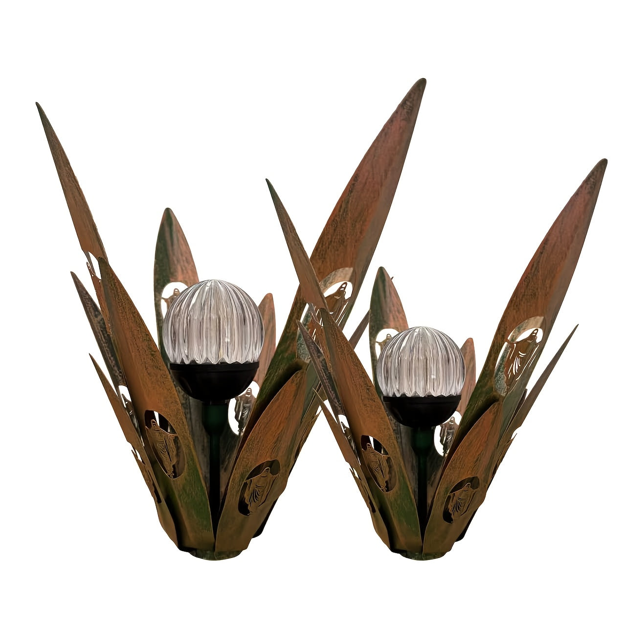Outdoor Metal Fairy Grass Solar Light Set, 2-Piece, Suitable for Plants and Home Decoration, Perfect for Courtyard and Autumn Outdoor Decoration, Includes One Large Light and One Small Light, Suitable for Lawn Decoration