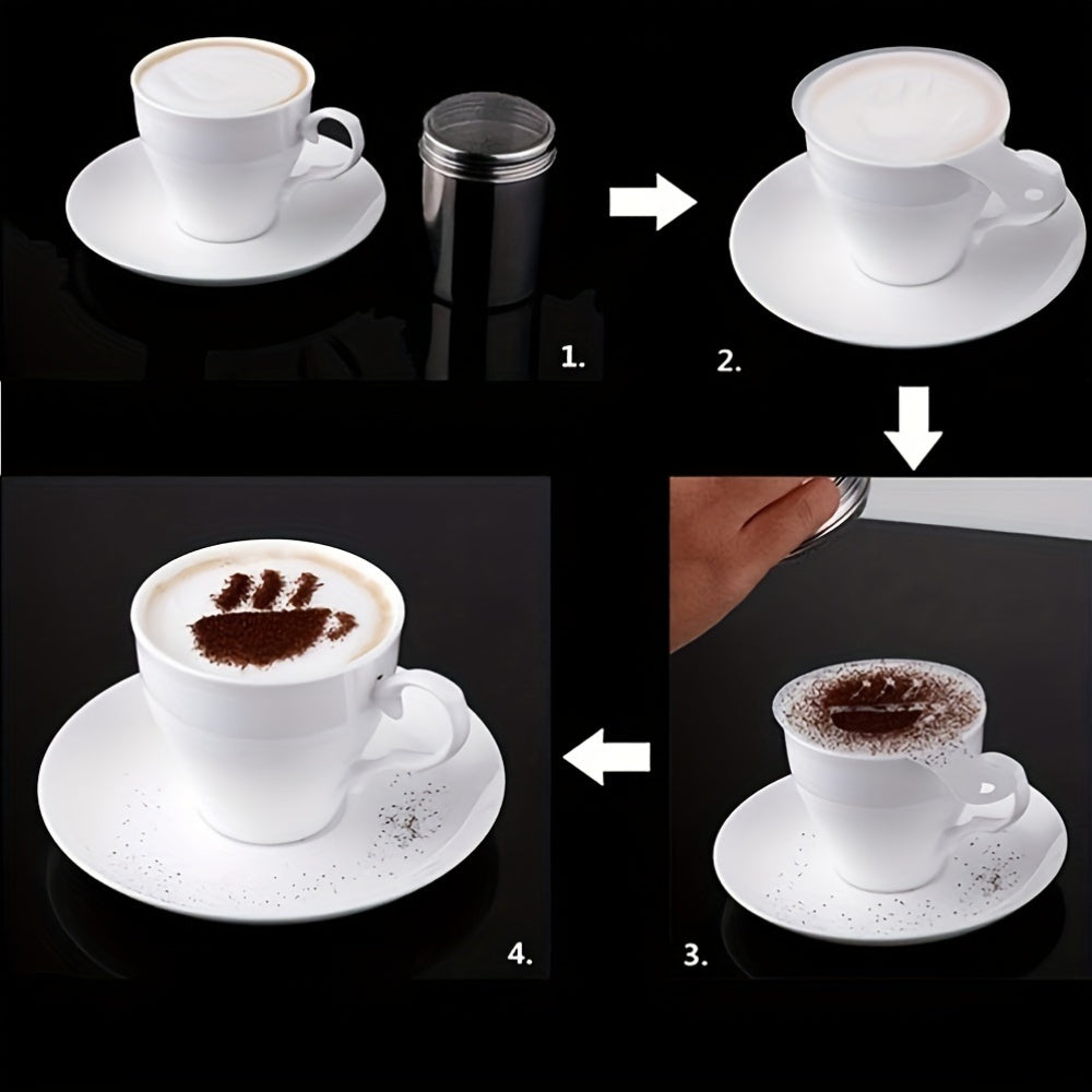 16PCS Coffee Stencil Art Templates - Printing Patterns for Coffee, Milk Cake & Cappuccino, Cake Drawing Stencils, Home Kitchen Baking Supplies