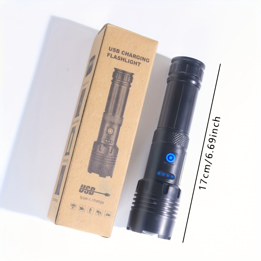 Ultra Bright Long Range Flashlight, Tactical Light, Rechargeable Zoom Flashlight, Camping Light, Emergency Flashlight