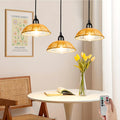 3-Piece Battery Operated Gazebo Pendant Light, Bohemian Handwoven Pendant Lamp, Indoor Lantern Powered by 4 AA Batteries with Timer, Gift and Decoration for Patio, Garden, Living Room, Bedroom