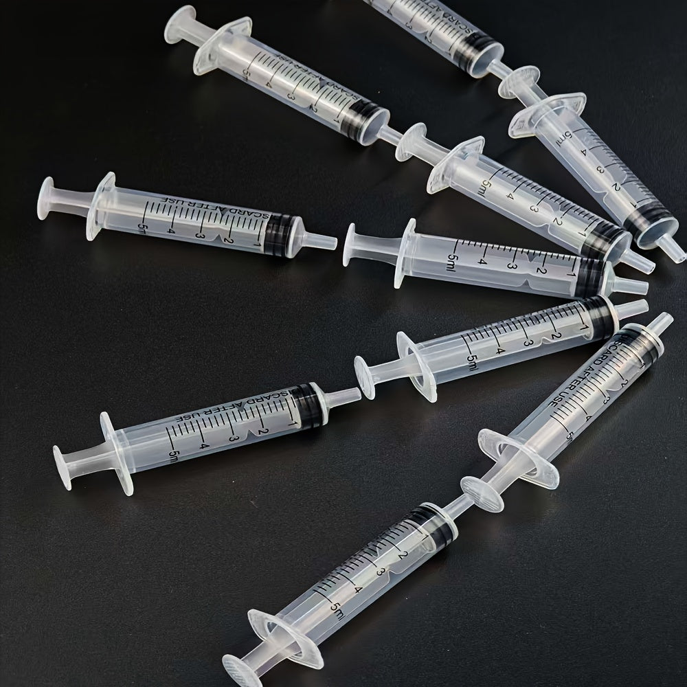 20/50pcs 0.17oz塑料注射器带帽 - 精密测量和分配，用于科学实验室，小动物喂养和医疗用途 - 耐用，防漏设计，医疗注射器，实验室设备，透明容器，安全合适帽