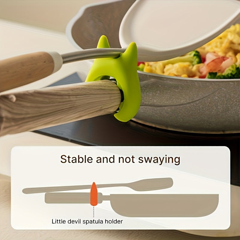 3Pcs Multifunctional Pot Spatula Rack, Pot Side Heat-proof Overflow-proof Utensil Holder, Integrated TPR Kitchen Tool Rest, New Universal Countertop Storage Stand for Spatula Spoon Kitchen Gadgets