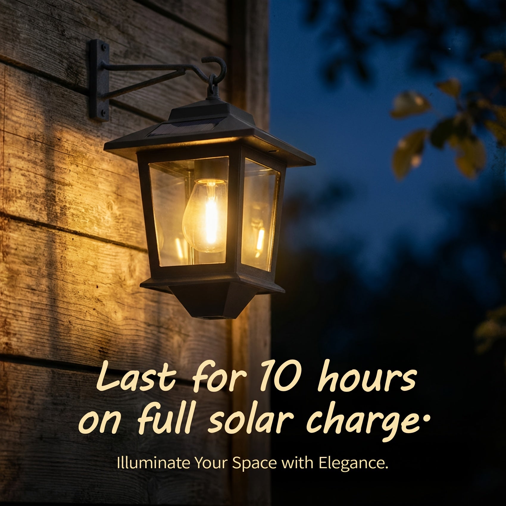 2-Pack IP44 Waterproof Solar Outdoor Wall Light - Dusk to Dawn LED Wall Light with 4 Solar Panels and Hooks, Rust-Proof Design and Replaceable Bulb, Bright Decorative Solar Light for Yard, Perfect Holiday Gift