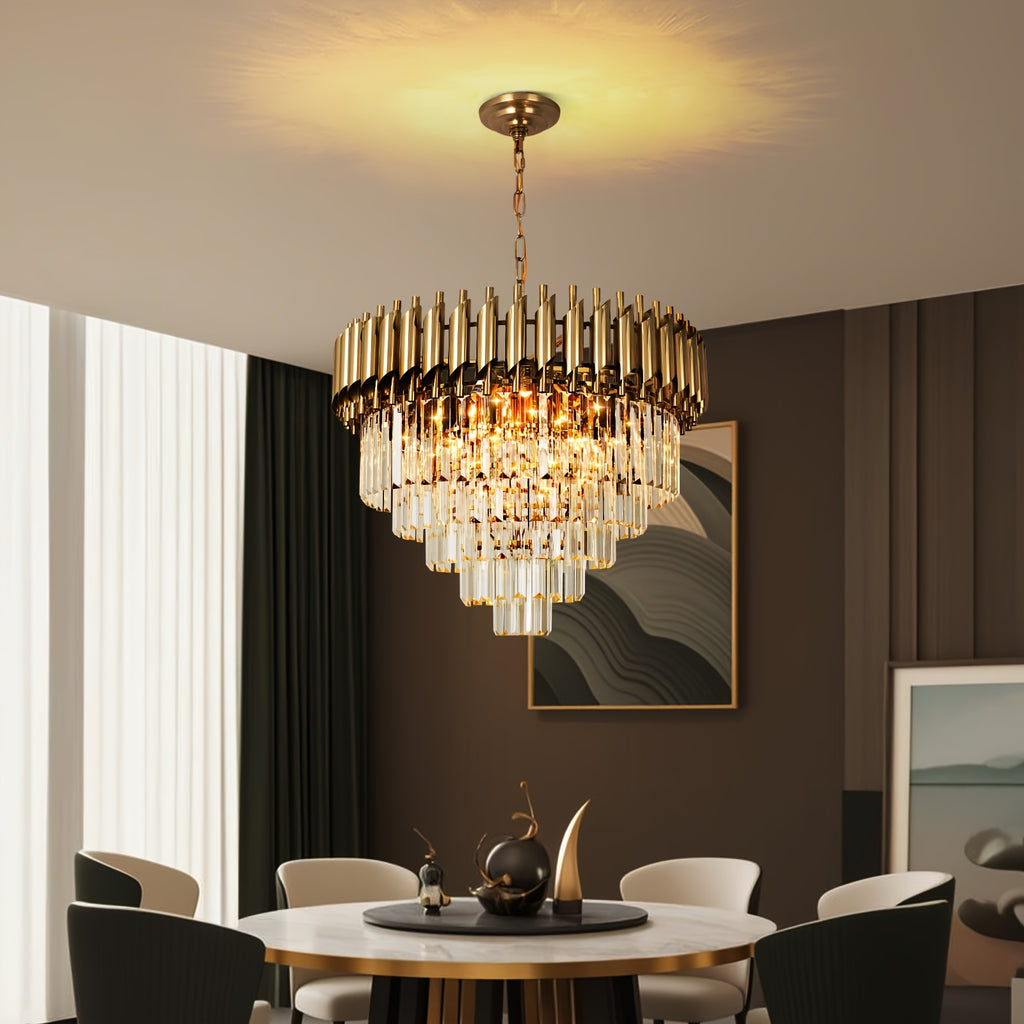 600 large gold crystal chandelier