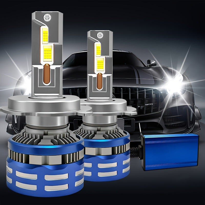 2-Pack H11 Car LED Headlights, H4 LED Headlights, 59400 Lumens, 6500K White Light, Compatible with H4/9003/HB2, 9005/HB3, 9006/HB4, 9012, H11/H9/H8/H7/H18, H1-QY024 Models, CSP Chip, Supports CAN Bus Error-Free Mode