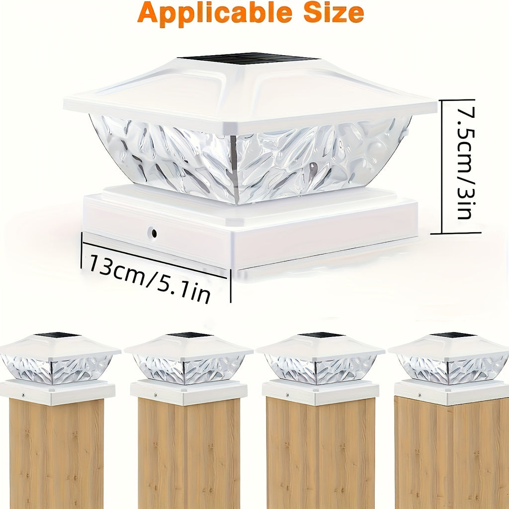APZZLOXH Outdoor Solar Light - 8-Pack Installation - 12-Pack Installation 2 Types of Solar Fence Lights, Suitable for 4x44.5 X4.55x5 Wood and Vinyl Posts, Solar Deck Light Suitable for Front Porch Patio Decoration, Warm White and Cool White Light